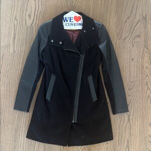 Marc New York Faux Leather and Wool Coat Size 6